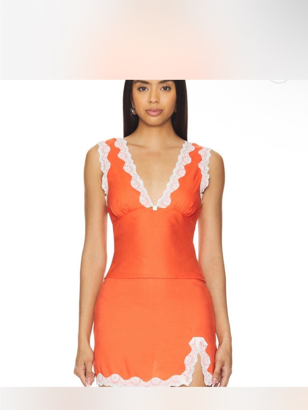 Orange Lace Two Piece Set